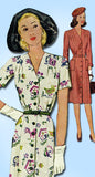 1940s Vintage McCall Sewing Pattern 5913 Plus Size Ladies Street Dress Size 44 B - Vintage4me2