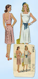 1940s Vintage McCall Sewing Pattern 5955 Uncut Misses Sporty Sun Dress Sz 32 B
