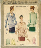 McCall 5959: 1930s Uncut Misses Blouse Gr8 Lines Sz 34 B Vintage Sewing Pattern - Vintage4me2