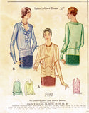 McCall 5959: 1930s Uncut Misses Blouse Gr8 Lines Sz 34 B Vintage Sewing Pattern - Vintage4me2