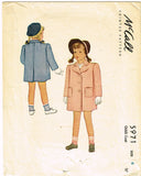 1940s Vintage McCall Sewing Pattern 5971 WWII Toddler Girls Coat Size 4 23 Bust - Vintage4me2