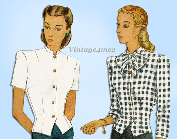 McCall 5998: 1940s Uncut Misses WWII Blouse Size 38 Bust Vintage Sewing Pattern