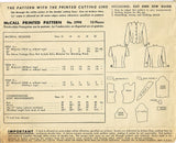 McCall 5998: 1940s Uncut Misses WWII Blouse Size 38 Bust Vintage Sewing Pattern