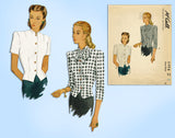 McCall 5998: 1940s Uncut Misses WWII Blouse Size 38 Bust Vintage Sewing Pattern
