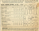 1940s Vintage McCall Sewing Pattern 6053 Misses WWII Afternoon Dress Size 34 B