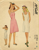 1940s Original Vintage McCall Pattern 6082 Little Girls Princess Cut Slip Sz 12