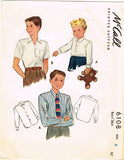 1940s Vintage McCall Sewing Pattern 6108 Uncut WWII Toddler Boy's Shirt Size 6 - Vintage4me2