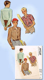 1940s Vintage McCall Sewing Pattern 6165 WWII Little Boys Sports Shirt Size 14 - Vintage4me2