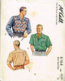 1940s Vintage McCall Sewing Pattern 6166 WWII Men's Casual Shirt Sz 15-15.5 Neck