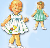 1960s Vintage McCalls Sewing Pattern 6172 Baby Girls Bloomer Dress Size 1