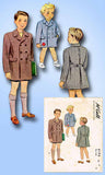 1940s Vintage McCall Sewing Pattern 6196 Cute WWII Toddler Boys Coat Size 2