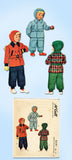 1940s Vintage McCall Sewing Pattern 6241 Cute WWII Toddler Snow Suit & Cap Size 4