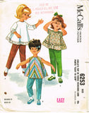 1960s McCalls Sewing Pattern 6253 Helen Lee Toddler Girls Play Clothes Size 5