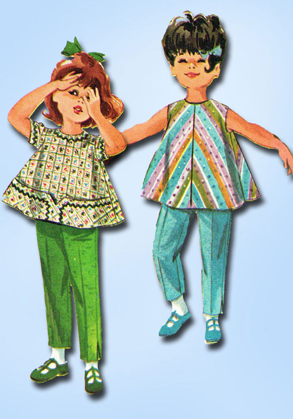 1960s McCalls Sewing Pattern 6253 Helen Lee Toddler Girls Top & Pants Size 2 -Vintage4me2