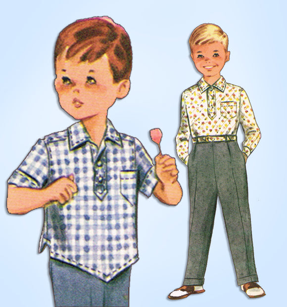 1960s Vintage McCalls Sewing Pattern 6254 Toddler Boys Shirt and Pants Size 3