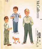 1960s Vintage McCalls Sewing Pattern 6254 Toddler Boys Shirt and Pants Size 3