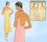 McCall 6260: 1930s Rare Plus Size Women's Slip Sz 40 Bust Vintage Sewing Pattern - Vintage4me2