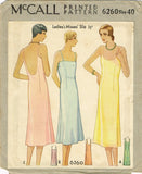 McCall 6260: 1930s Rare Plus Size Women's Slip Sz 40 Bust Vintage Sewing Pattern - Vintage4me2
