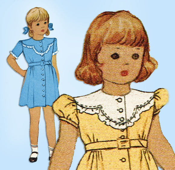 1940s Original Vintage McCall Sewing Pattern 6264 WWII Toddler Girls Dress Sz 6 - Vintage4me2