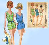 1960s Vintage McCalls Sewing Pattern 6289 Very Easy Bathing Suit Sz 32 Bust