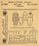 1910s Vintage McCall Sewing Pattern 6292 Little Boys Edwardian Suit Size 8 - Vintage4me2