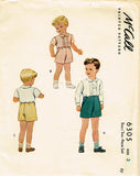 1940s ORIG Vintage McCalls Sewing Pattern 6305 Uncut Toddler Boys 2 PC Suit Sz 3