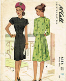 1940s Vintage McCall Sewing Pattern 6314 Misses WWII Street Dress Size 12 30B - Vintage4me2