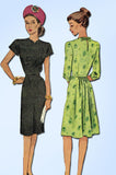 1940s Vintage McCall Sewing Pattern 6314 Misses WWII Street Dress Size 12 30B - Vintage4me2