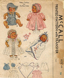 1930s Original Vintage McCall Sewing Pattern 632 13in Dy-Dee Doll Baby Clothes -Vintage4me2