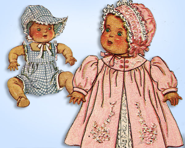 1930s Original Vintage McCall Sewing Pattern 632 13in Dy-Dee Doll Baby Clothes -Vintage4me2