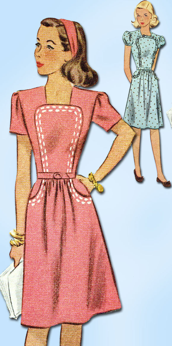 1940s Vintage McCall Sewing Pattern 6324 WWII Little Girls Dress Size 8 26 Bust - Vintage4me2