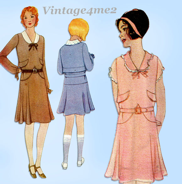 McCall 6328: 1930s Uncut Little Girls Party Dress Sz10 Vintage Sewing Pattern