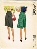 1940s Vintage McCall Sewing Pattern 6338 WWII Misses Day Skirt Size 26 Waist - Vintage4me2