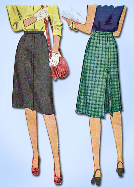 1940s Vintage McCall Sewing Pattern 6338 WWII Misses Day Skirt Size 26 Waist - Vintage4me2