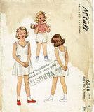 1940s Vintage McCall Sewing Pattern 6348 Uncut Toddler Girls Slip & Panties Sz 4