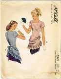 1940s Vintage McCall Sewing Pattern 6370 Uncut Misses Bustle Blouse Sz 36 Bust -Vintage4me2