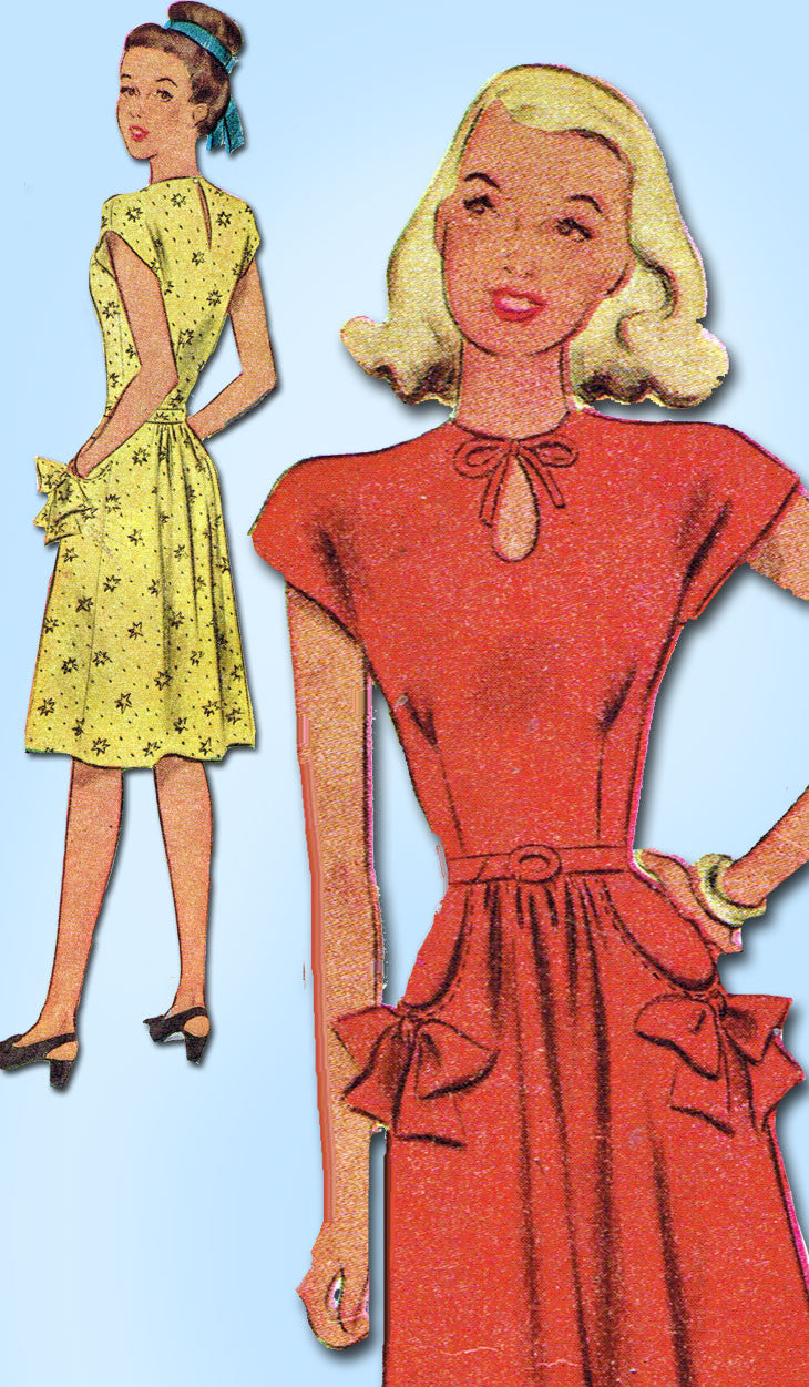 1940s Vintage McCall Sewing Pattern 6371 Junior Misses