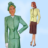 McCall 6375: 1940s Lovely Misses Two PC Suit Size 34 Bust Vintage Sewing Pattern