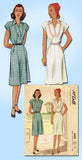 1940s Vintage McCalls Sewing Pattern 6409 Misses WWII Street Dress Size 18 36B