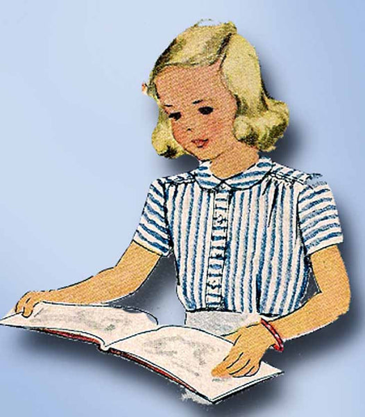 1940s Vintage McCall Sewing Pattern 6421 WWII Toddler Girls Blouse Set Size 6 - Vintage4me2
