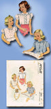 1940s Vintage McCall Sewing Pattern 6421 WWII Toddler Girls Blouse Set Size 6 - Vintage4me2
