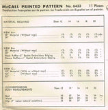 1940s Vintage McCall Sewing Pattern 6433 Uncut Misses Ruffled Blouse Size 12 30B - Vintage4me2