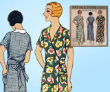 1930s Vintage McCall Sewing Pattern 6433 Uncut Hooverette Dress 32 Bust - Vintage4me2