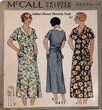 1930s Vintage McCall Sewing Pattern 6433 Uncut Hooverette Dress 32 Bust - Vintage4me2