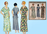 1930s Vintage McCall Sewing Pattern 6433 Uncut Hooverette Dress 32 Bust - Vintage4me2