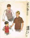 1960s Vintage McCall's Sewing Pattern 6453 Little Boys Shirt & Vest Size 12 30 C
