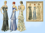 McCall 6460: 1930s Rare Decolletage Evening Gown Sz 34 B Vintage Sewing Pattern - Vintage4me2 