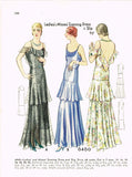 McCall 6460: 1930s Rare Decolletage Evening Gown Sz 34 B Vintage Sewing Pattern - Vintage4me2 