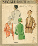 McCall 6469: 1930s Rare Misses Flapper Jacket Sz 34 Bust Vintage Sewing Pattern - Vintage4me2