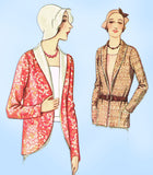 McCall 6469: 1930s Rare Misses Flapper Jacket Sz 34 Bust Vintage Sewing Pattern - Vintage4me2